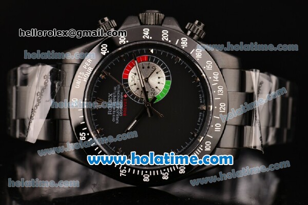 Rolex Daytona Brevet Asia ST16 Automatic with 3@Sec Full PVD with Black Dial and Silver Markers - Click Image to Close